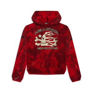 Hellstar Sports Red Tye Dye Skull Hoodie